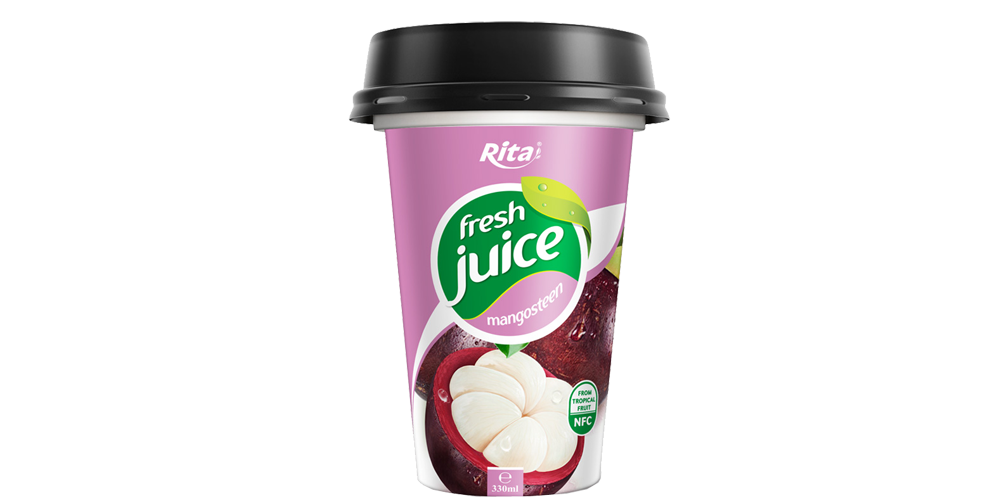 Design Packing mangosteen juice in pp cup 330ml